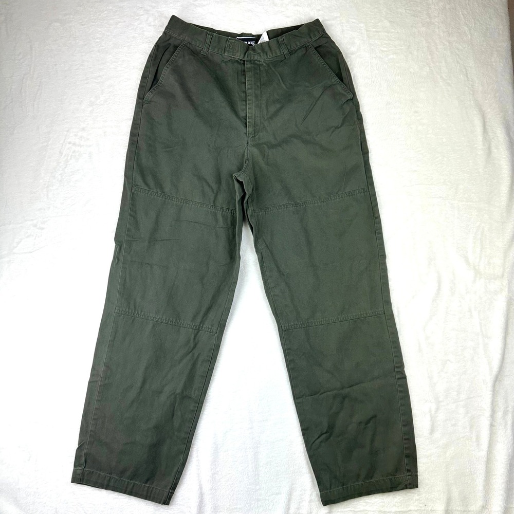 Fashion Bug Cargo Pants Womens‎ 12 Green Straight Leg VTG Utility Cotton Twill
